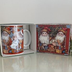 SANTA'S TREASURES Mug 1998 Lang & Wise art by Sherri Buck Baldwin NIB